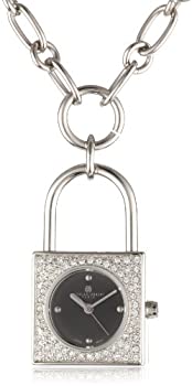【中古】【インポート品・未当て嵌める】Charles-Hubert%ｶﾝﾏ% Paris Women\u0027s 6722-B Lock-Shape Swarovski Crystal Steel Pendant Watch 腕時計-その他