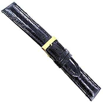 【中古】【輸入品・未使用】20?mm Morellato純正認定クロコダイルブラックHeavy Padded Stitched時計バンドRegular -992