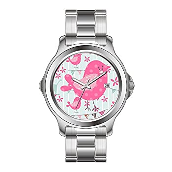 【中古】【インポート品・未当て嵌める】FDCクリスマス差し上げ物Watchesメンズ流行り物Japanese Quartz Dateステンレススチールブレスレットウオッチ鳥、犬、旗幟、花Watches