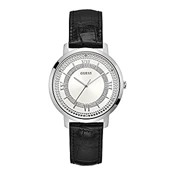 【中古】【インポート品・未当て嵌める】Guess Montauk レディース アナログ日本製石英ウオッチ なめし革腕輪付き添い人 W0934L2