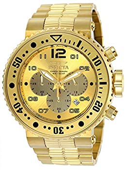 【中古】【輸入品・未使用】Invicta メンズ クオーツ ダイビングウォッチ ステンレススチールストラップ ゴールド 29.3 (モデル:25076)