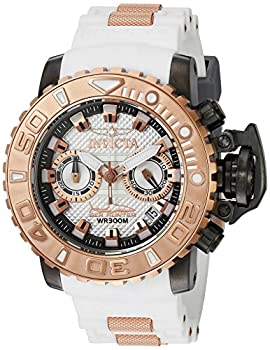 【中古】【インポート品・未当て嵌める】Invicta Men \u0027s Sea Hunterホワイトポリウレタンバンドスチールケーススイスクォーツアナログウオッチ20474