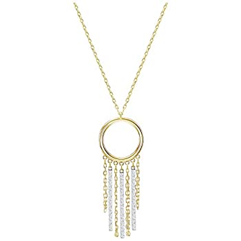 【中古】【輸入品・未使用】Swarovski レディース コトドリサークルネックレス - ホワイト - ミックスメッキ -