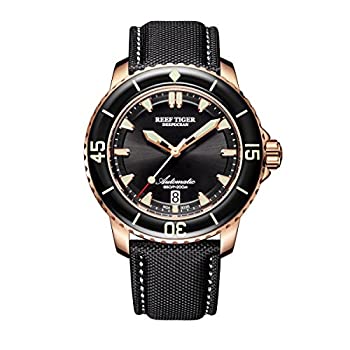 【中古】【輸入品・未使用】Reef Tiger RGA3035 メンズ ダイブウォッチ ローズゴールド ナイロンストラップ 自動巻き