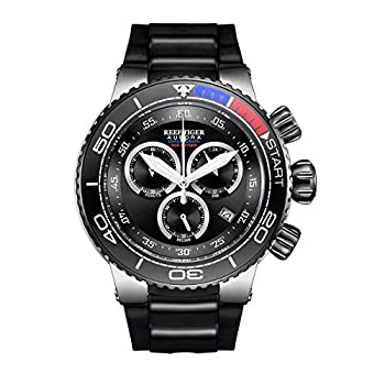【中古】【輸入品・未使用】Reef Tiger メンズファッションスポーツウォッチ ラバーストラップ スチール防水ウォッチ 日付付き RGA3168