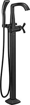 【中古】【インポート品・未当て嵌める】Delta Faucet T47766-BLFL 独立独歩式タブフィラートリムフロアマウント、引っ敷き黒いこと