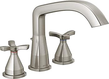 【中古】【輸入品・未使用】Delta Faucet T27766-SS 3穴 ローマン タブトリム デッキマウント ダイバーターなし ステンレス