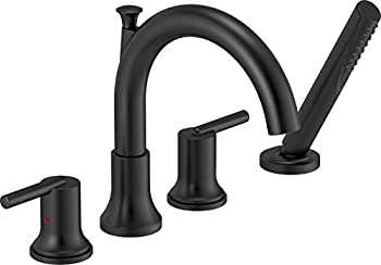 【中古】【輸入品・未使用】Delta Faucet T4759-BL ローマンタブトリム ハンドシャワーデッキマウント ダイバーター付き マットブラック