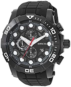 【中古】【インポート品・未当て嵌める】Invicta Men\u0027s Sea Hunter Black Silicone Band Steel Case Quartz Analog Watch 28273