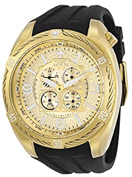 【中古】【輸入品・未使用】Invicta メンズ アビエーター ステンレススチール クォーツウォッチ シリコンストラップ ブラック 32 (モデル:30486)