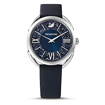 【中古】【インポート品・未当て嵌める】SWAROVSKI レディース 水晶生産ライン グラムウォッチ レザーストラップ 青色 ステンレス鋼スチール写真