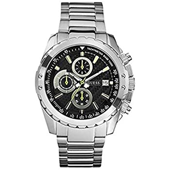【中古】【インポート品・未当て嵌める】Guess Men\u0027s U16526G1 Silver Stainless-Steel Quartz Watch with Black Dial