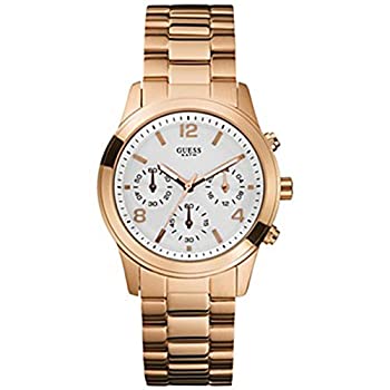 【中古】【インポート品・未当て嵌める】Guess U13578L5 chrono white dial rose gold stainless steel bracelet women watch NEW