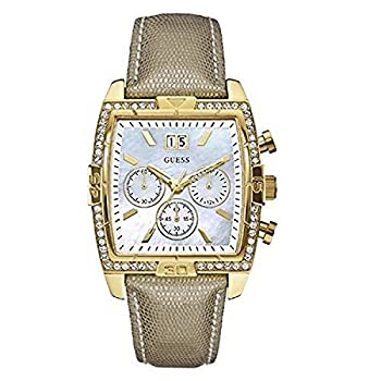 【中古】【インポート品・未当て嵌める】Guess Womens Classic Crystal Multifunction Mother-of-Pearl Dial Gold Tone Watch W0285L2