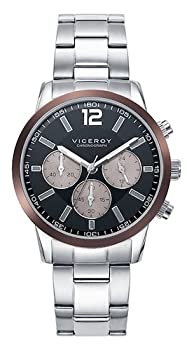 【中古】【インポート品・未当て嵌める】時辰儀Viceroy 471051???55スチールクロノグラフメンズブラウン
