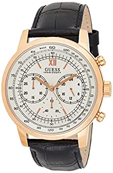 【中古】【インポート品・未当て嵌める】Guess Watches メンズ Guess なめし革-サクラ色ゴールド ウオッチ
