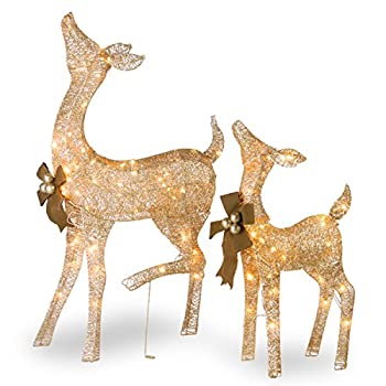 【中古】【輸入品・未使用】National Tree Pine 28インチと38インチ Doe and Fawn