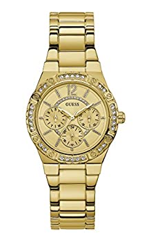 【中古】【輸入品・未使用】GUESS Women's Envy 29mm Gold-Tone Steel Bracelet & Case Quartz Beige Dial Analog Watch W0845L2
