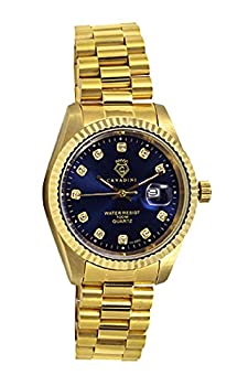 【中古】【輸入品・未使用】CAVADINI レオナルド メンズウォッチ ステンレススチール CV-332 ブルー/ゴールド|スカイマーケットプラス