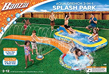 【中古】【インポート品・未当て嵌める】Banzai スプラッシュパークウォーター スライズバックヤード インフレータブル 水泳ぎスウィミングプール室外
