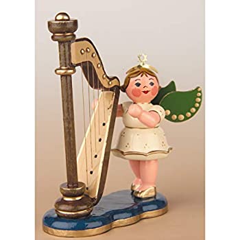 【中古】【輸入品・未使用】ドイツクリスマスAngel with Harp???6%ｶﾝﾏ%5?CM / 2?%ｶﾝﾏ% 5インチ???Hubrig Volkskunst