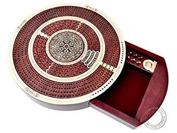 【中古】【輸入品・未使用】House of Cribbage ? 円形4トラック連続クリベッジボード メープル/ブラッドウッド 押し出し引き出し&プレイス付き スカンク コーナー&ゲーム勝