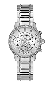 【中古】【インポート品・未当てはめる】Guess Women \u0027s u1022l1しろがね色stainless-steel Japanese Quartzファッションウォッチ