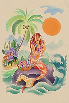 【中古】【インポート品・未当て嵌める】ハワイアン人魚 36 x 54 Giclee Print LANT-81921-36x54