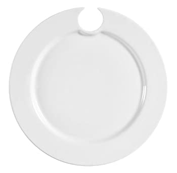 【中古】【インポート品・未当て嵌める】CAC中国col-p8寄りあい一皿9-inch by 3?/ 4in百貨店白いこと瀬戸ものラウンド寄りあい一皿でぶどう酒硝子穴、ボックス席の24