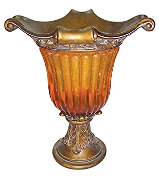 【中古】【インポート品・未当て嵌める】聞き入れる Lighting 聞き入れる-2856A 高さ20in ゴールド琥珀色花立て