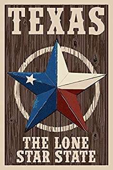 【中古】【インポート品・未当て嵌める】Texas???Barn Star Letterpress 36 x 54 Giclee Print LANT-46559-36x54