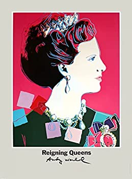 【中古】【輸入品・未使用】ANDY WARHOL Queen Margrethe II of Denmark 32.25%ダブルクォーテ% x 23.5%ダブルクォーテ% Poster 1986 Pop Art Pink Queen%カンマ% Denmark%カンマ% Ruler%カンマ