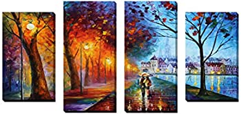 【中古】【輸入品・未使用】Picture Perfect International 700-98インチ City by Leonid Afremov キャンバスウォールアート 4枚セット Lサイズ