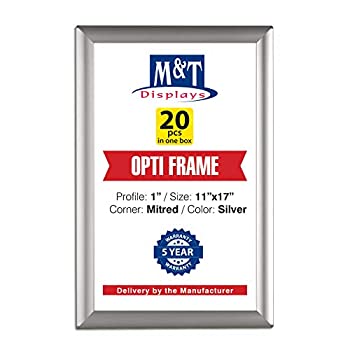 【中古】【輸入品・未使用】11?x 17スナップフレーム、1インチプロファイル、Optiフレーム、マイタコーナー、壁マウント???シルバー 11x17 シルバー|スカイマーケットプラス