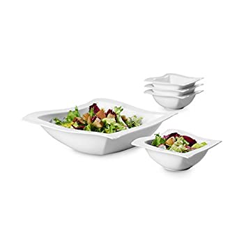 【中古】【インポート品・未当てはめる】目あたらしい波5?Pieceサラダ菜書き割りVilleroy \u0026 Boch???割り増し金瀬戸もの???ＦＲＧ製???食洗機、陰電子範囲相応う