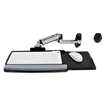 【中古】【インポート品・未当て嵌める】Ergotron 45-246-026 LX ウォールマウントキーボードアーム - 鍵盤/マウスアームマウントトレイ - 飾りつけ能力のある - 光輝軽銀