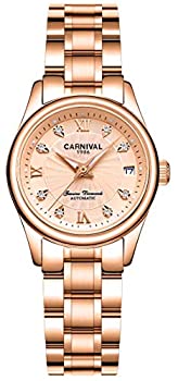 【中古】【輸入品・未使用】（Carnivalカーニバル） 腕時計 カレンダー 自動巻き 機械 レディース ローズゴールド