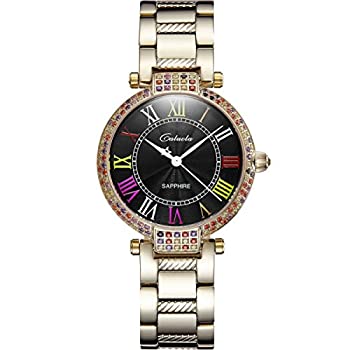 【中古】【輸入品・未使用】CALUOLA Quartz Watchダイヤモンドファッションレザー腕時計レディース時計ca1192 CA1192-YG-black 58,199円