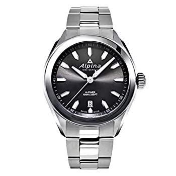 【中古】【インポート品・未当て嵌める】Alpina Men\u0027s Alpiner 42粍 Steel Bracelet \u0026 Case Sapphire Crystal Quartz Grey Dial Watch AL-240GS4E6B