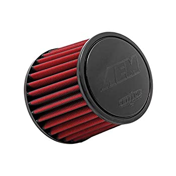 【中古】【輸入品・未使用】AEM ユニバーサルドライフロークランプオンエアフィルター 丸先細タイプ 76mmフランジID 高さ130mm ベース130mm トップ130mm レッド 21-203DK|スカイマーケットプラス