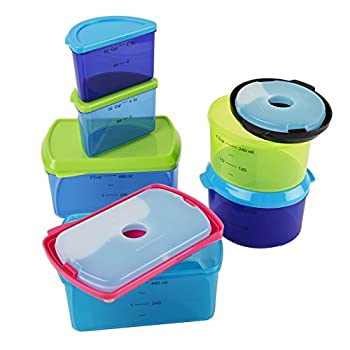 【中古】【輸入品・未使用】Fit & Fresh Kids' Reusable Lunch Box Container Set with Built-In Ice Packs%ｶﾝﾏ% 14-Piece Healthy Lunch and Snack Kit%ｶﾝﾏ% BPA-Free Micr