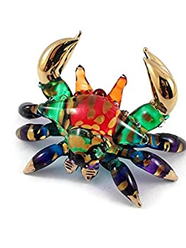 【中古】【輸入品・未使用】小さな結晶のカニの手が吹いてクリアガラスアートカニの置物動物コレクションガラスの吹いて