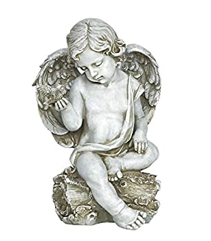 【中古】【インポート品・未当て嵌める】Joseph\u0027s Studio by Roman ? 鳩の刻みつける付き添い人ケルブ像 高さ12in 庭園寄せ合わせ 脂と石 かざり付ける 組織宗教的差し上げ物 身寄り 室外 屋内かざり付ける 耐久性
