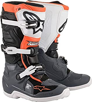【中古】【輸入品・未使用】Alpinestars Tech 7S オフロード モトクロスブーツ ブラック/グレー/ホワイト/オレンジ フルオ 8 ブラック 2015017-1124