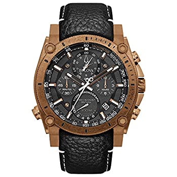 【中古】【インポート品・未当て嵌める】Bulova Precisionist Champlain 97B188メンズブラックレザーバンドブラック/グレーダイヤルウォッチ