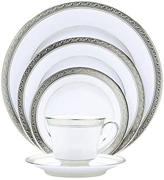 【中古】【インポート品・未当てはめる】Noritake クレストウッド プラチナム 20天下太平 晩さん会御召しもの プレースセッティング 4人用