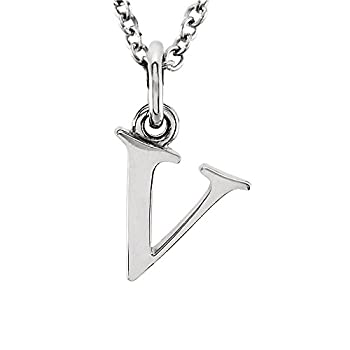 【中古】【輸入品・未使用】The Abbey ロワーケース イニシャル「v」ネックレス 14Kホワイトゴールド製 16インチ