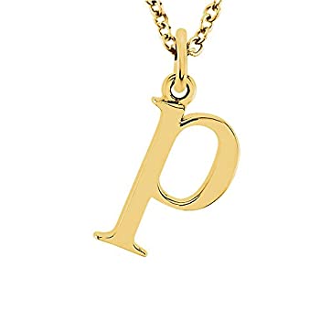 【中古】【インポート品・未当てはめる】The Abbey Lower 容れもの かしら文字 \u0027p\u0027 頸飾り 14K 黄色ゴールド 16in