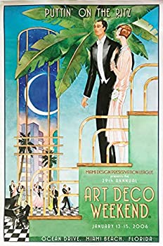【中古】【輸入品・未使用】マイアミビーチ 2006インチ Puttin' on The Ritz アールデコ 週末ポスター - ブラッドリークラーク(2フィート×3フィート)|スカイマーケットプラス