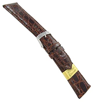 【中古】【インポート品・未当てはめる】22?粍 Morellato完全無欠お墨付きクロコダイルブラウンパッド入り口・入口編み目ウオッチ周波数帯域